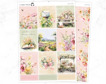 Wildflower Weekly Kit Stickers For Vertical planner or Happy Planner // #S153