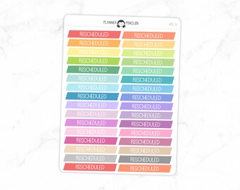 Pegatinas de planificador reprogramadas - Multi Color / Matte Removable / Functional stickers // #FS-75