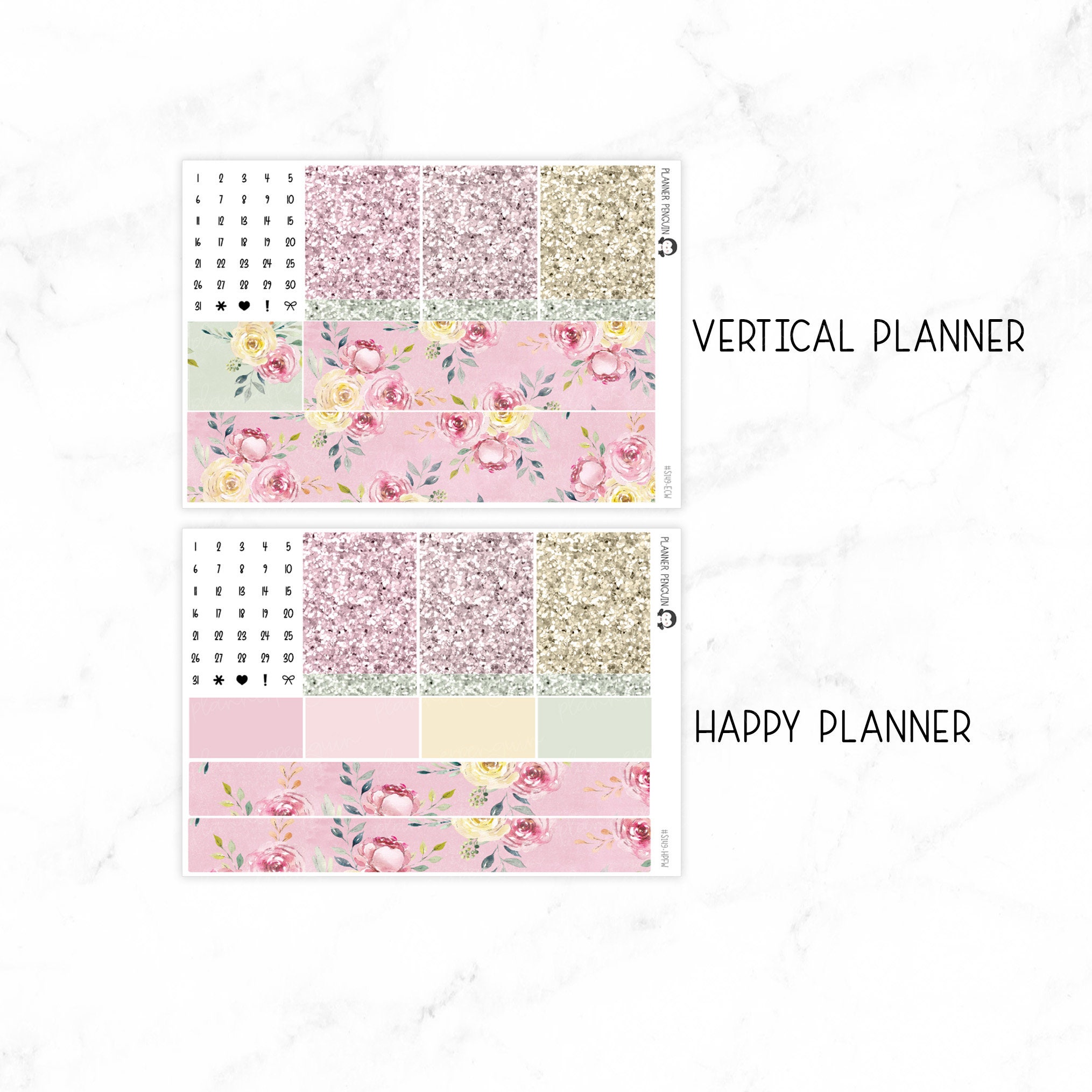 Spring Bliss Weekly Kit Stickers for Vertical Planner or Happy Planner ...
