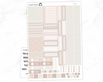 Beige Neutral Hobonichi Cousin Weekly Sticker Kit // Cousin A5   // #HC-65