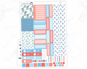 Nautical Hobonichi Cousin Weekly Sticker Kit // Cousin A5   // #HC-14