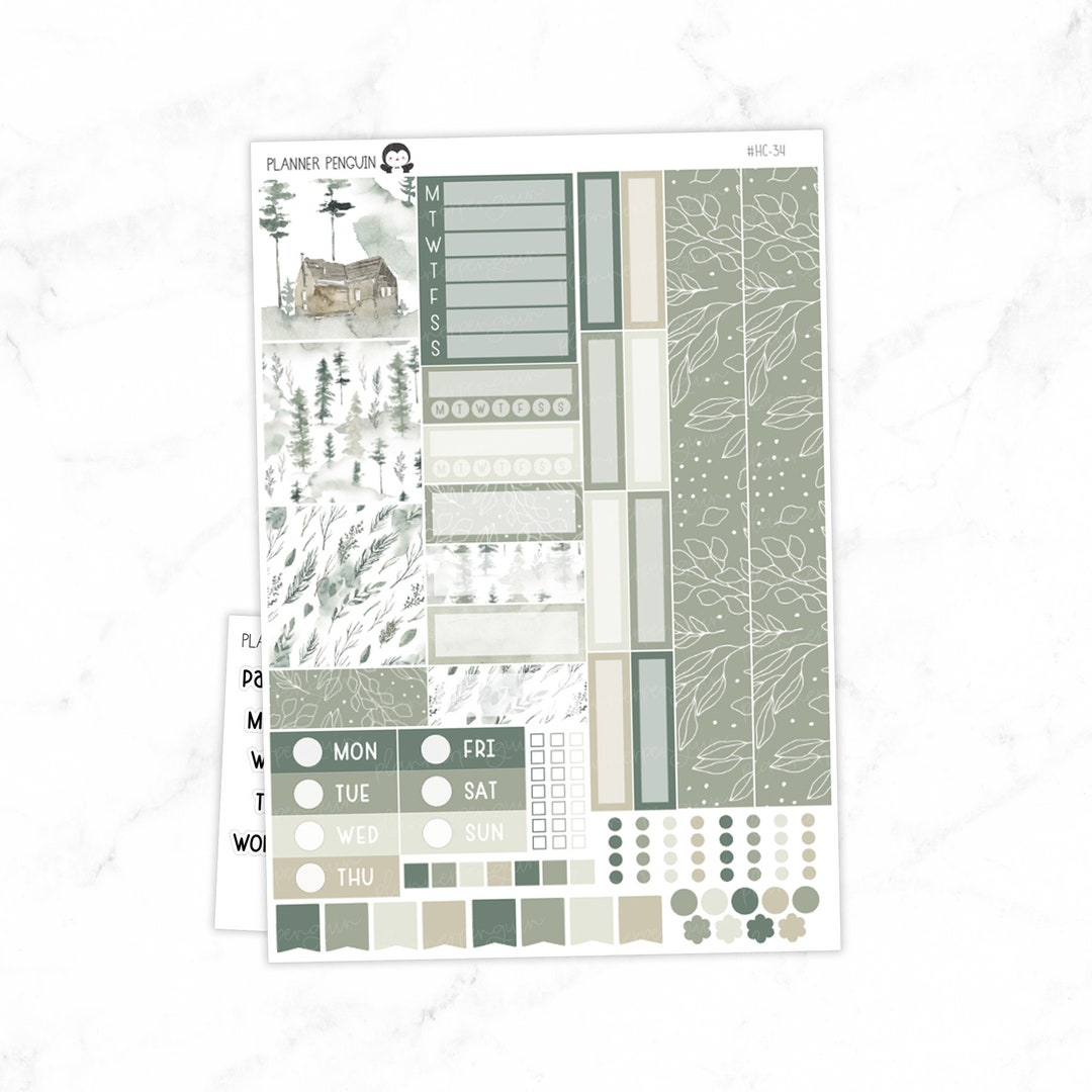 Winter Forest Hobonichi Cousin Weekly Sticker Kit // Cousin A5 // #HC ...