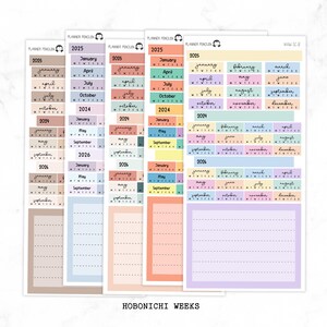 Adesivos da visão anual das semanas de Hobonichi // Adesivos do ano em resumo // #HW-YG-MAIN