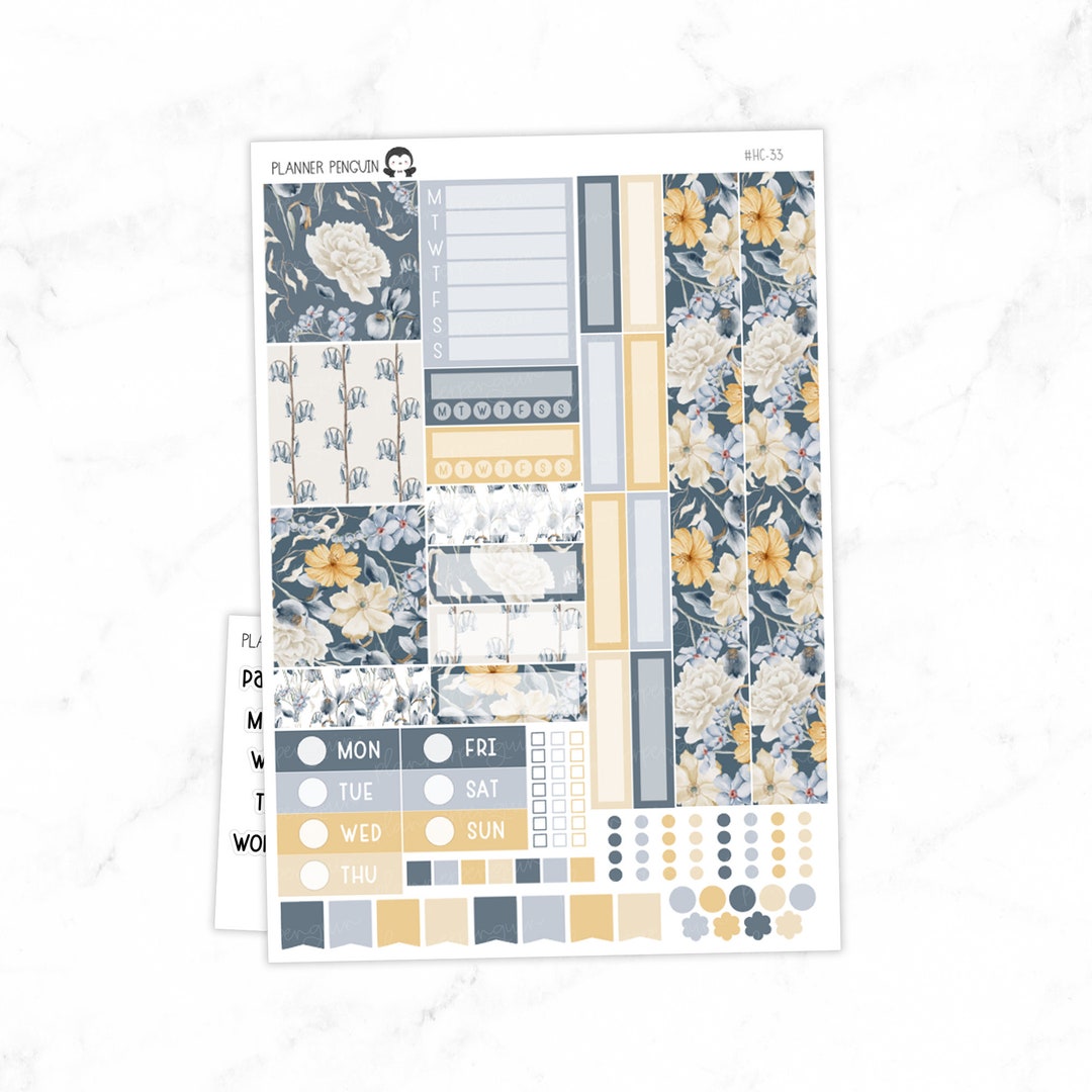 Winter Flowers Hobonichi Cousin Weekly Sticker Kit // Cousin A5 // #HC ...