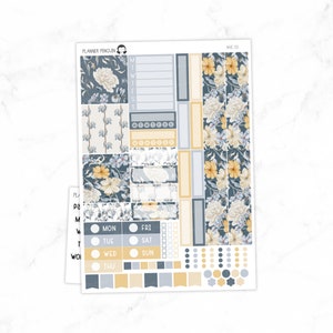 Kit de adesivos semanais de flores de inverno Hobonichi Primo // Primo A5 // #HC-33