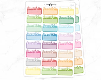 Tareas escuela Label Planner Pegatinas - Multicolor Color / Mate Extraíble / Pegatinas funcionales // #HS-42