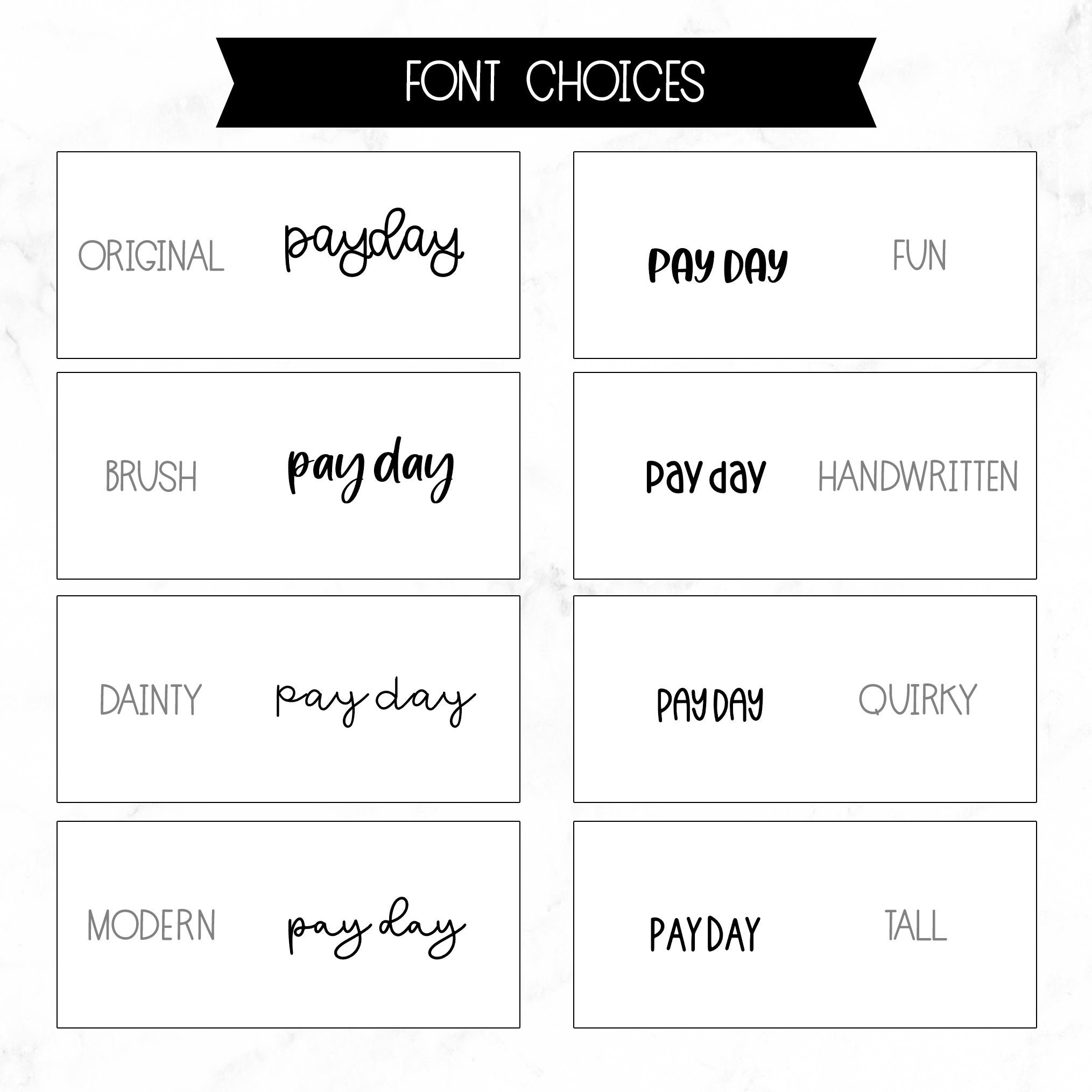 Pay Day Lettering Pay Day - Script Stickers | Typography Stickers | Matte Removable ...