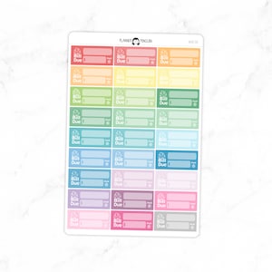 Bill Due Quarter Box Planner Stickers - Multi Kleur | Matte verwijderbaar | Functionele stickers // #HS-30
