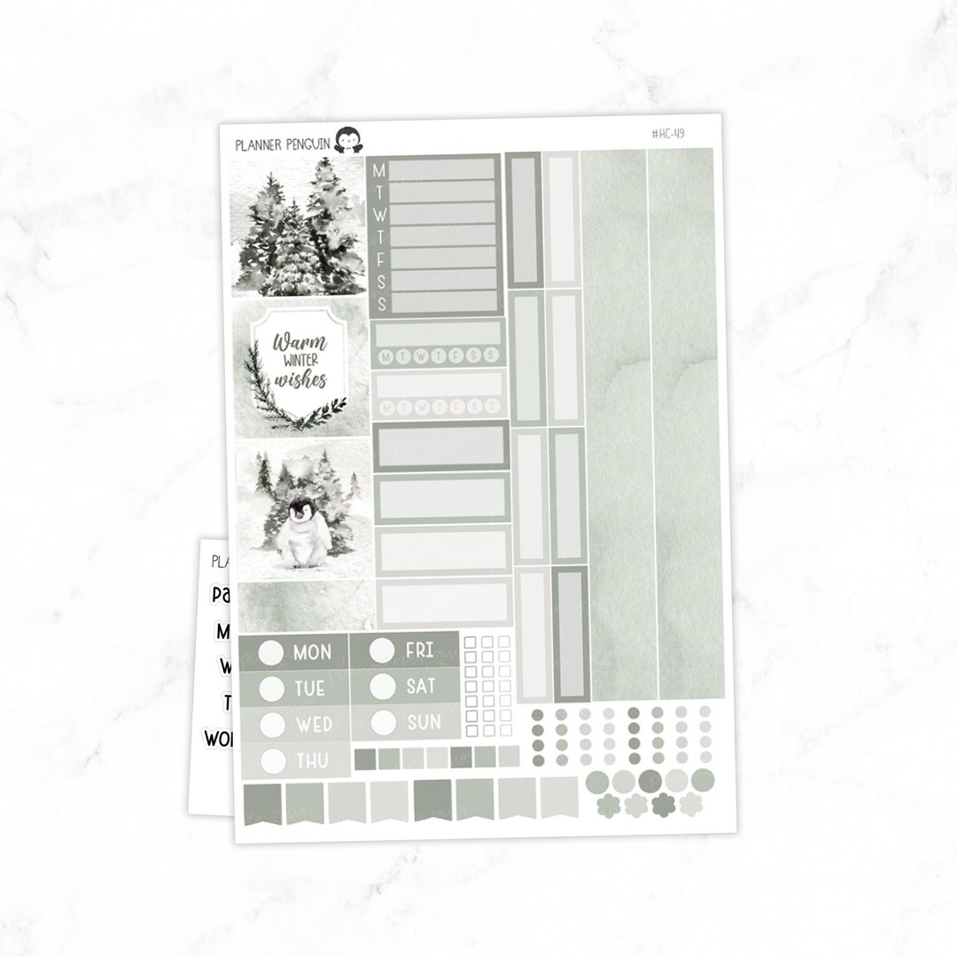Winter Wonderland Hobonichi Cousin Weekly Sticker Kit // Cousin A5 // # ...