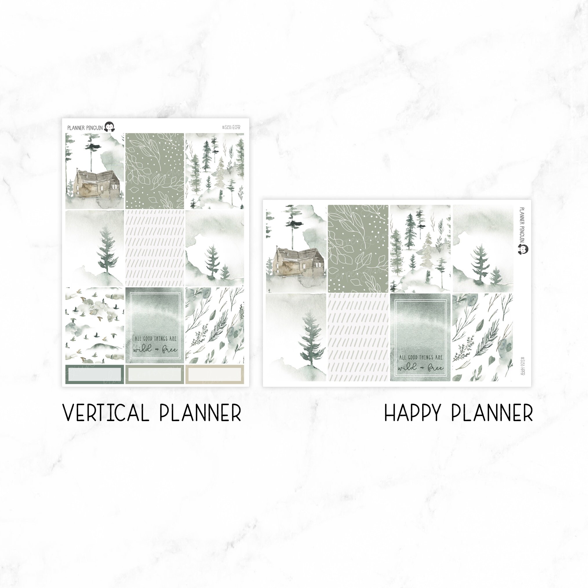 Winter Forest Weekly Kit Stickers for Vertical Planner or Happy Planner ...