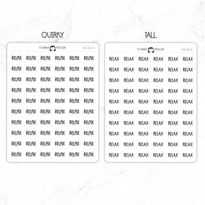 Relax Script Stickers Typography stickers Matte Removable Functional Planner stickers // SC-10 image 6