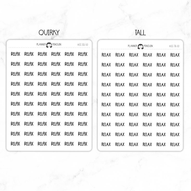 Relax Script Stickers Typography stickers Matte Removable Functional Planner stickers // SC-10 image 6