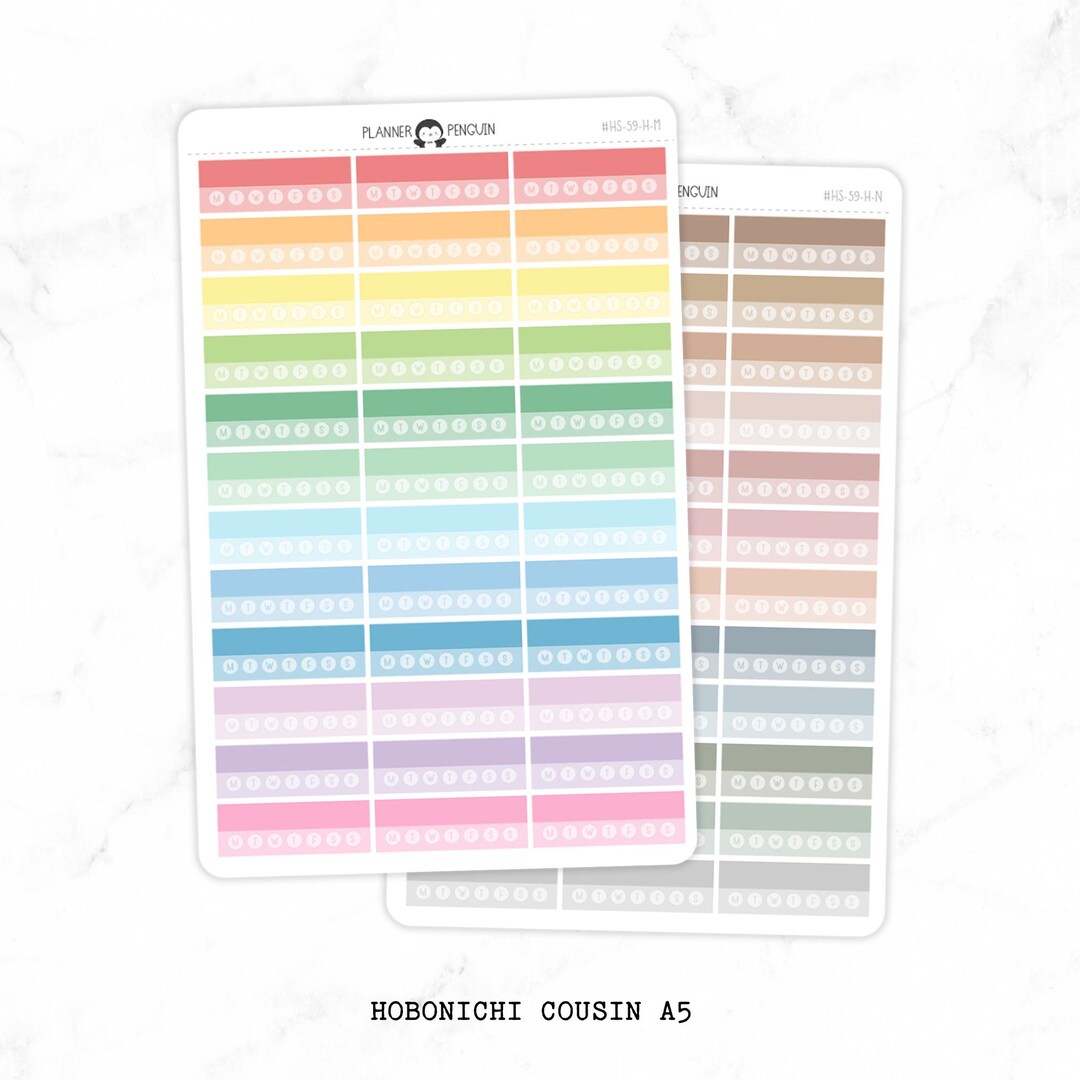Habit Tracker Planner Stickers - Hobonichi Cousin A5 | Functional ...