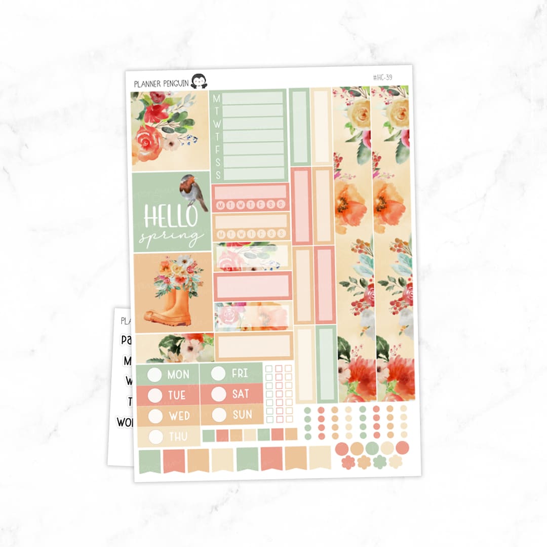 Spring Garden Hobonichi Cousin Weekly Sticker Kit // Cousin A5 // #HC ...