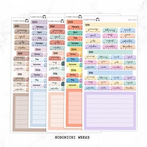 Adesivi Hobonichi Weeks Yearly view // Adesivi Year at overview // #HW-YG-ROUND