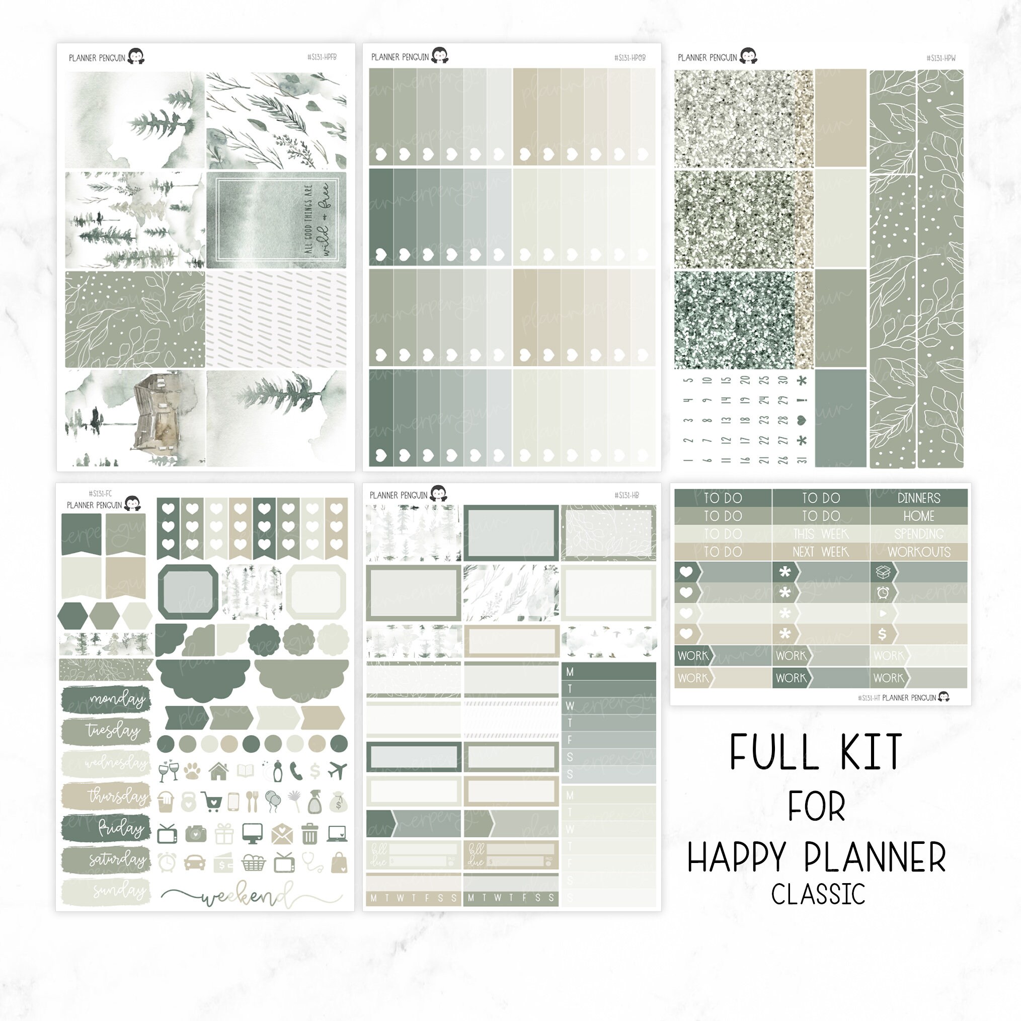 Winter Forest Weekly Kit Stickers for Vertical Planner or Happy Planner ...