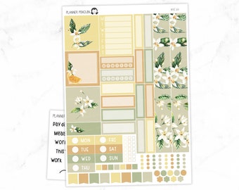 Citrus Floral Hobonichi Cousin Weekly Sticker Kit // Cousin A5   // #HC-64