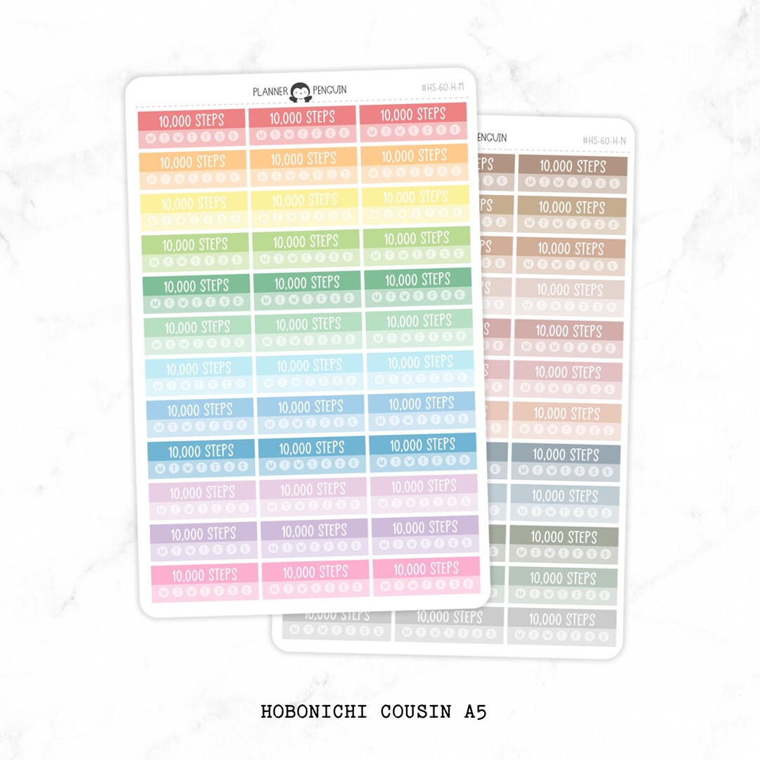 10k Steps Habit Tracker Planner Stickers - Hobonichi Cousin A5 ...