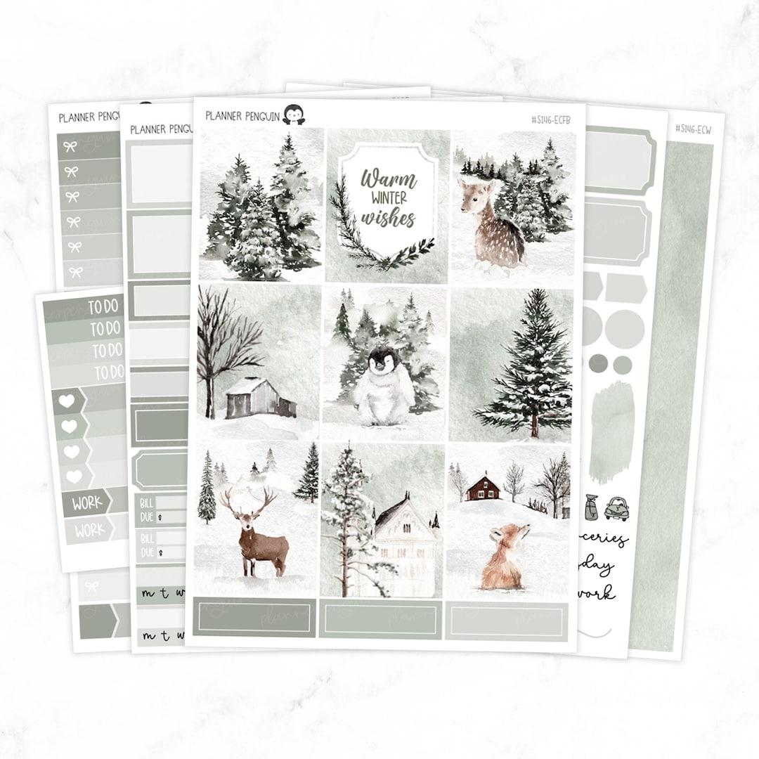 Winter Wonderland Weekly Kit Stickers for Vertical Planner or Happy ...