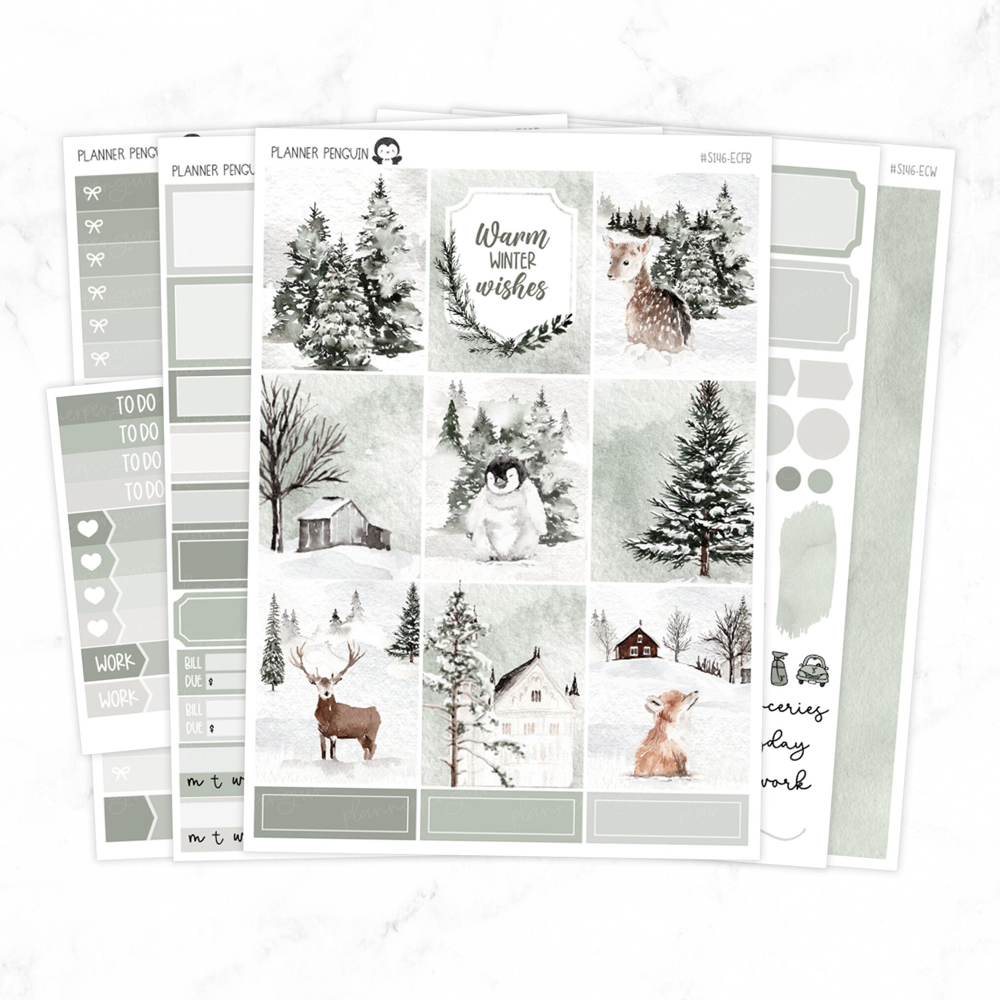 Winter Wonderland Weekly Kit Stickers for Vertical Planner or Happy ...