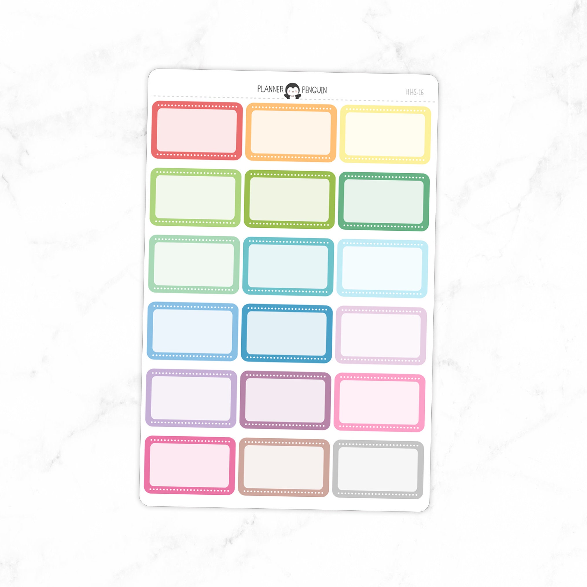 Half Box Box Planner Stickers - Multi Color | Matte Removable ...
