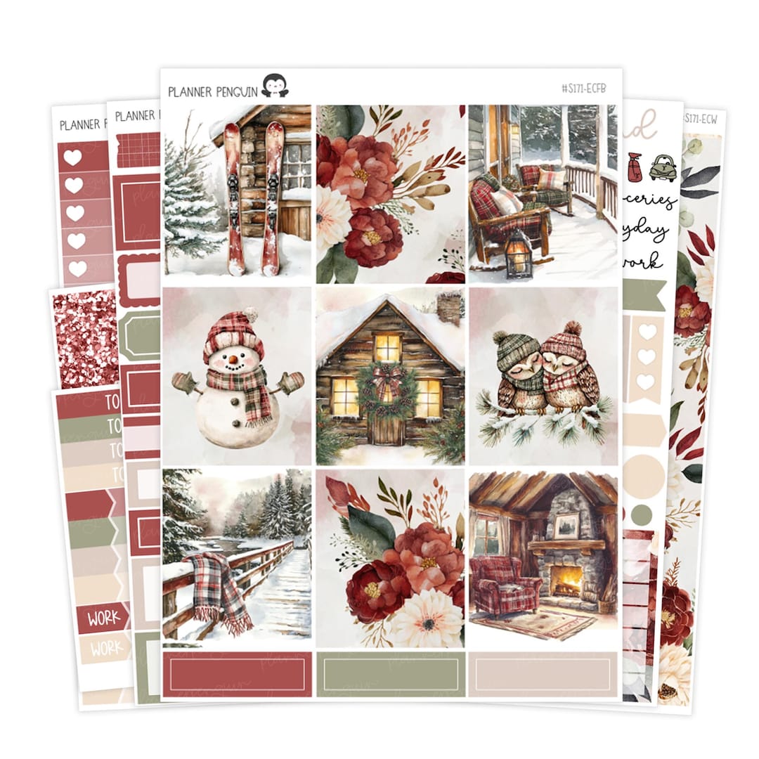 Winter Warmth Weekly Kit Stickers for Vertical Planner or Happy Planner ...