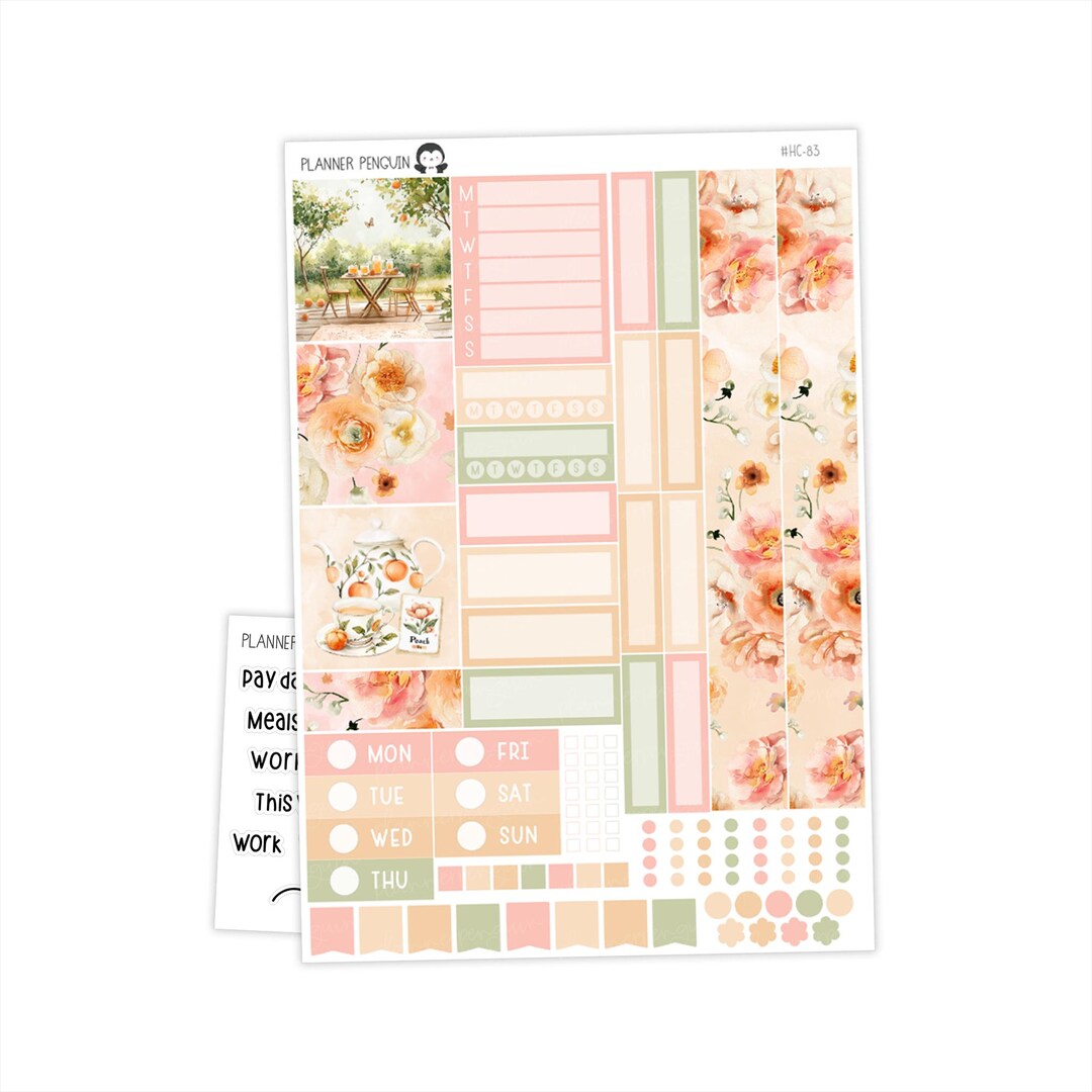 Peach Farm Hobonichi Cousin Weekly Sticker Kit Cousin A5 // #HC-83 - Etsy