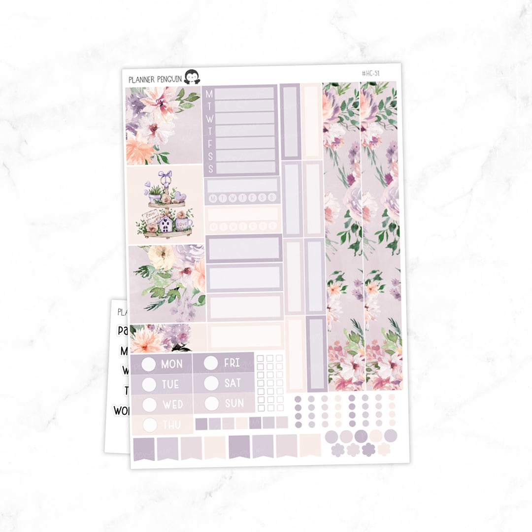 Love Story Hobonichi Cousin Weekly Sticker Kit // Cousin A5 // #HC-51 ...
