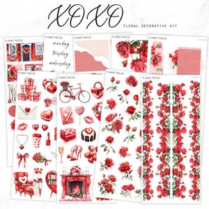 Xoxo - Trousse décorative | Stickers déco | déco florale | Journalisation | Bullet Journal // #DK-166