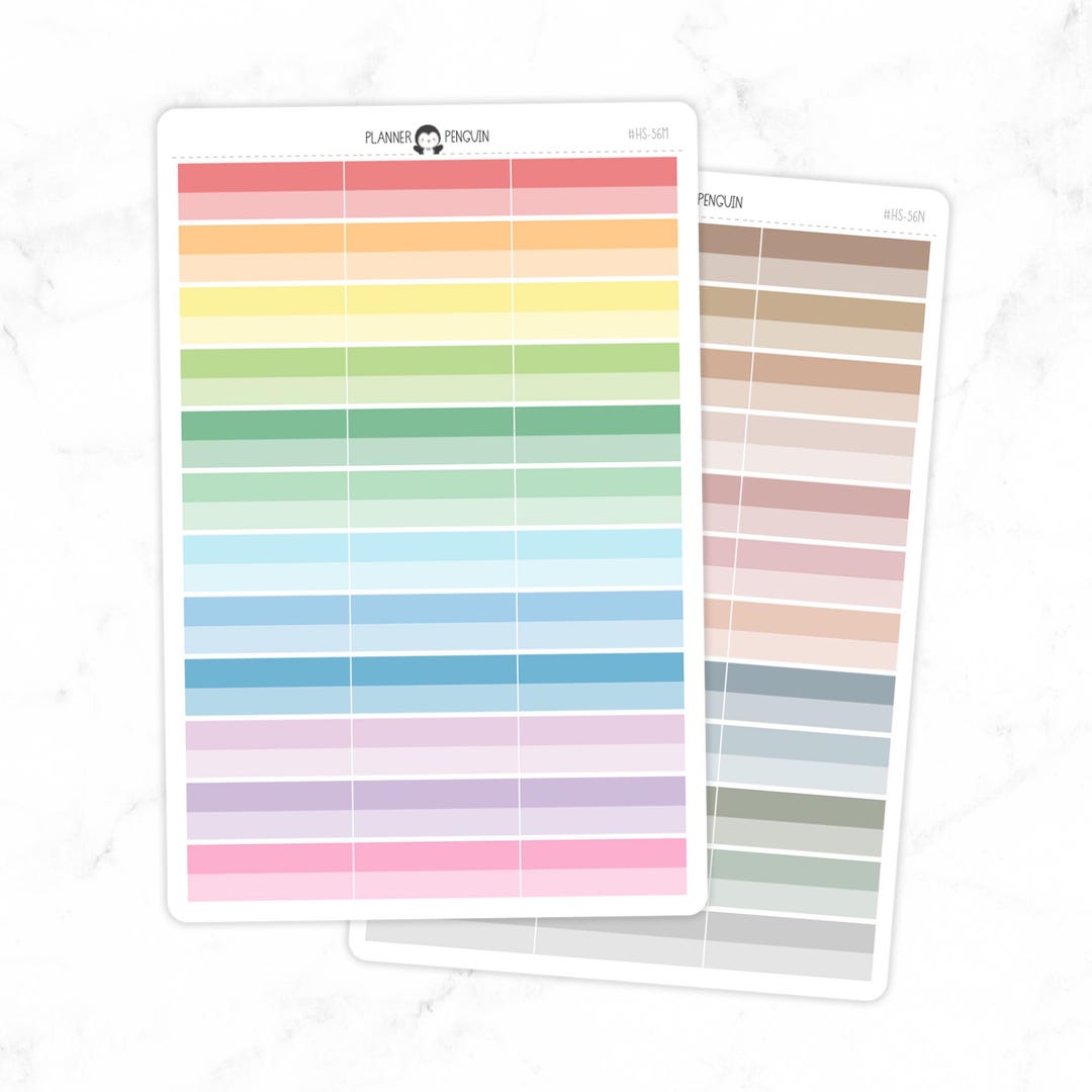 Two Tone Label Planner Stickers - Multi Color | Matte Removable ...