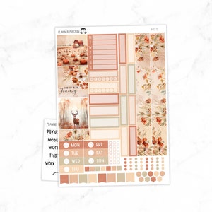 Kit de adesivos semanais do primo Hobonichi de outono rústico Primo A5 // #HC-72