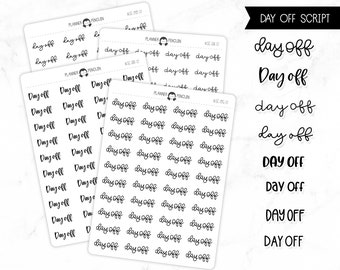 Day Off - Script Stickers | Typography stickers | Matte Removable | Functional Planner stickers // #SC-17