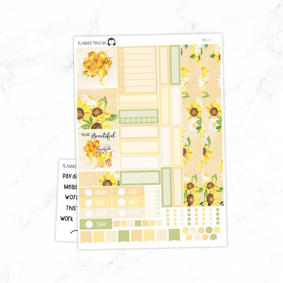 Sunny Bee Hobonichi Cousin Weekly Sticker Kit Cousin A5 // #HC-71 - Etsy