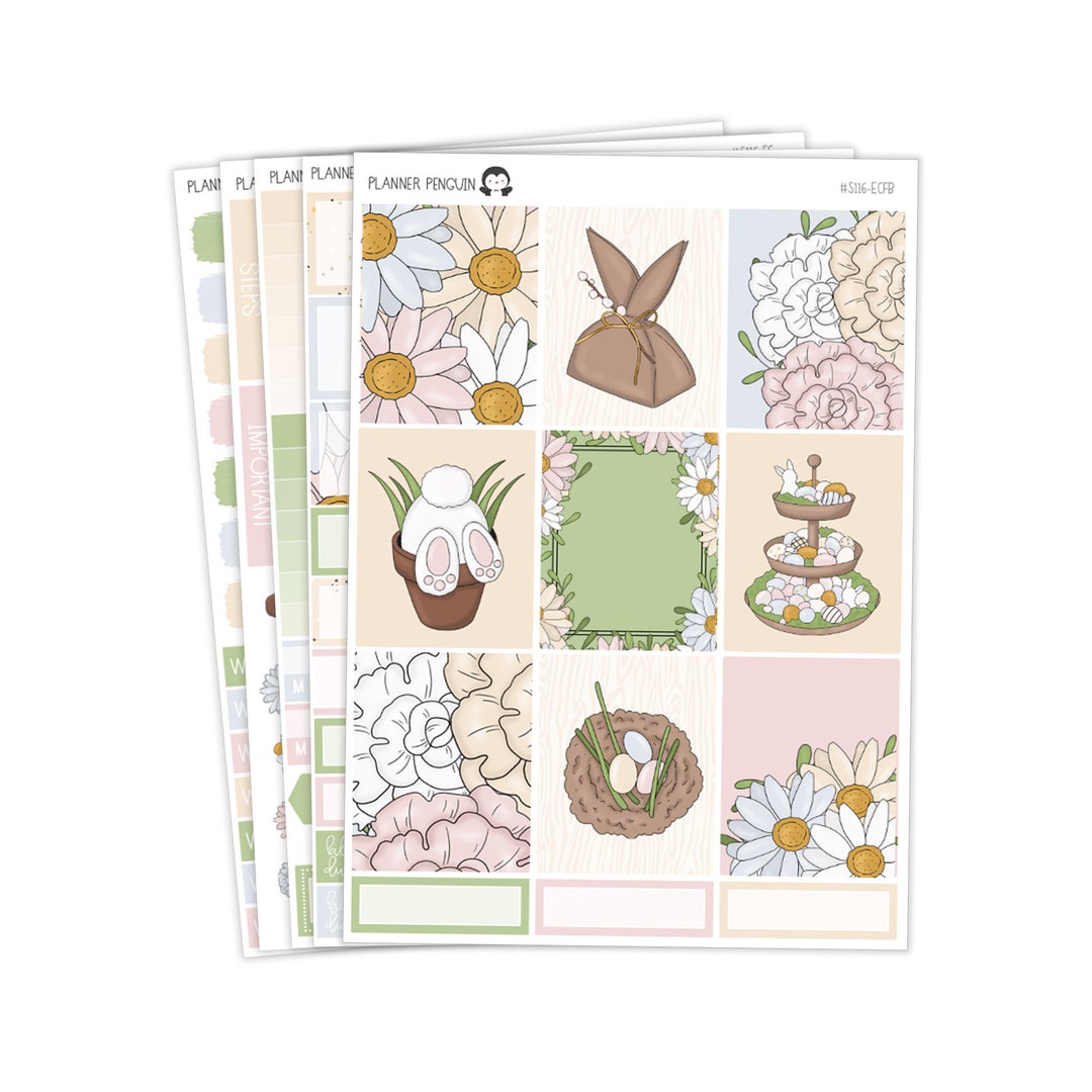 Bunny Hop Weekly Kit Stickers for Vertical Planner or Happy Planner ...