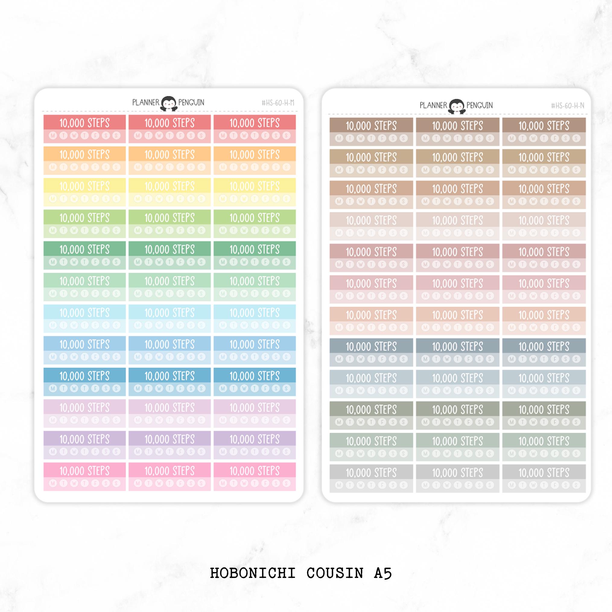 10k Steps Habit Tracker Planner Stickers - Hobonichi Cousin A5 ...