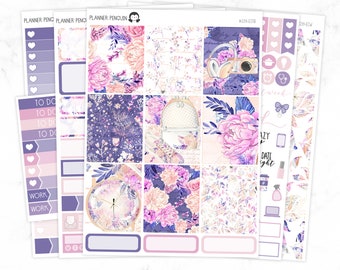 Kit semanal de pegatinas para agenda vertical o planificador Mambi Happy Planner // #S39