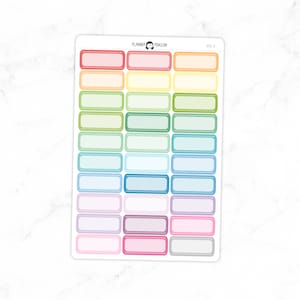 Rounded Quater Box Planner Stickers - Multi Color | Matte Removable | Functional stickers // #HS-17