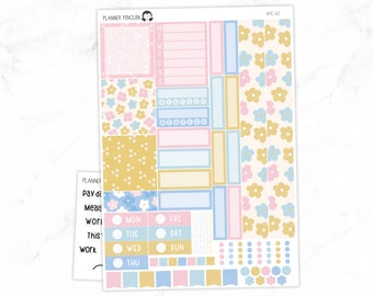 Retro Daisy Hobonichi Cousin Weekly Sticker Kit // Cousin A5   // #HC-60