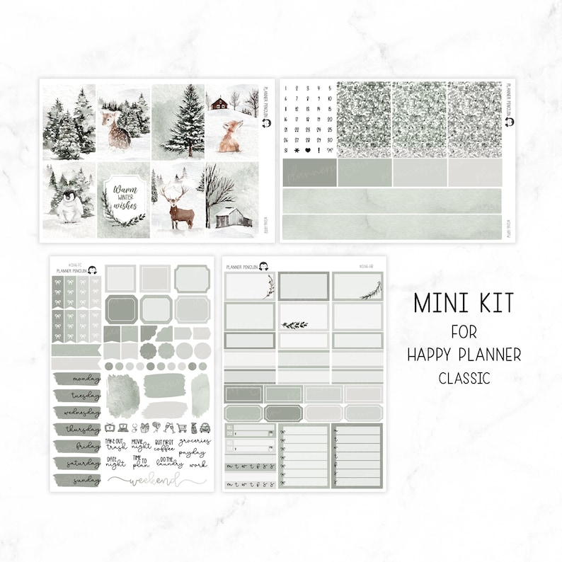 Winter Wonderland Weekly Kit Stickers for Vertical Planner or - Etsy