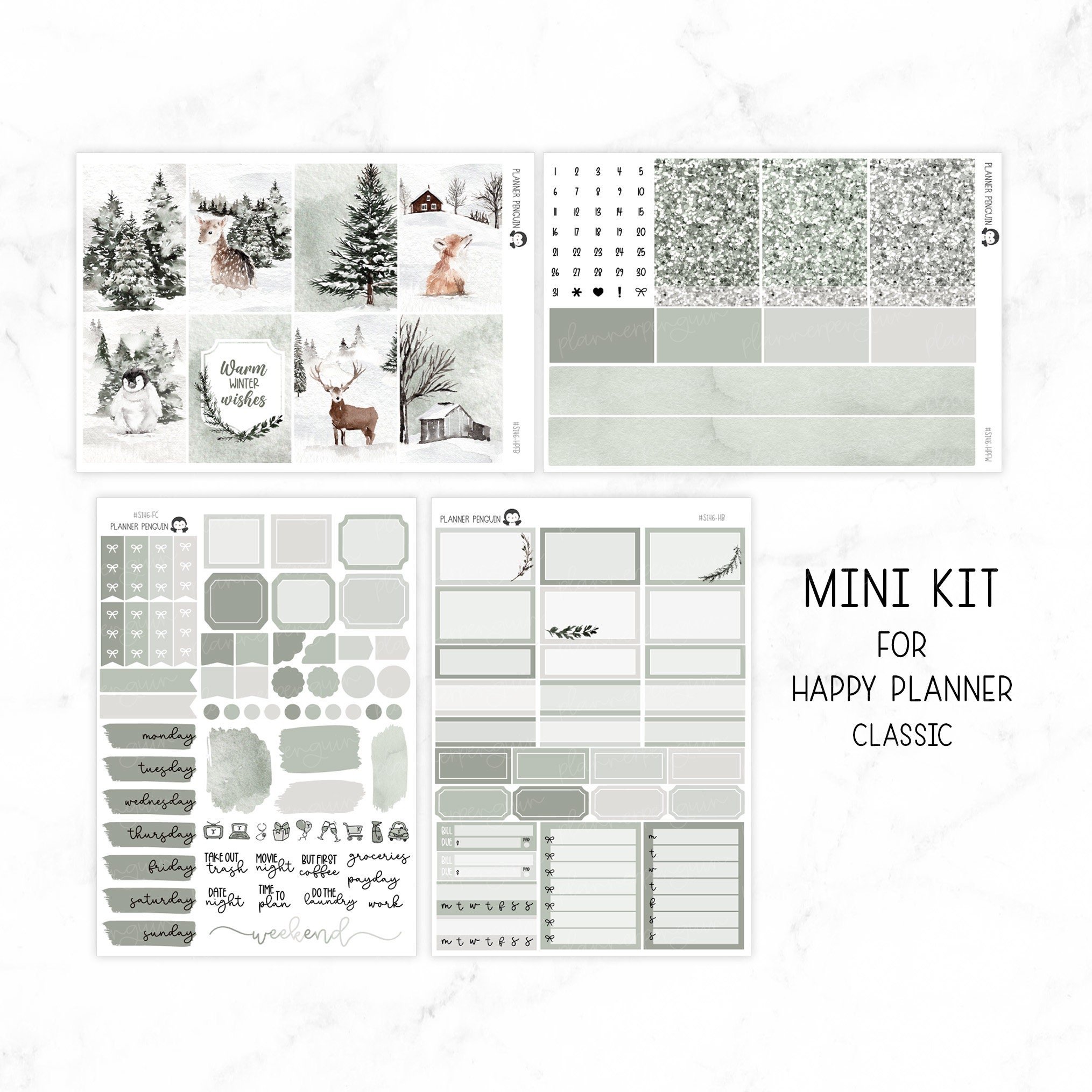 Winter Wonderland Weekly Kit Stickers for Vertical Planner or Happy ...