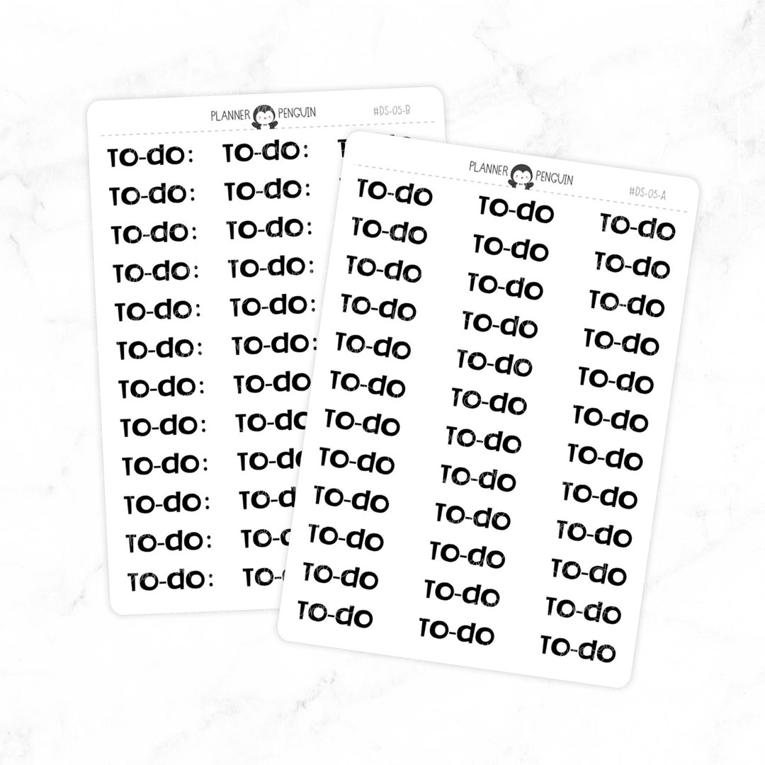 Chunky Script Numbers Todo - Chunky Script Stickers | Typography Stickers | Matte Removable ...
