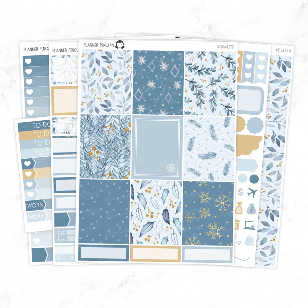 Winter Breeze Weekly Kit Stickers for Vertical Planner or Happy Planner ...