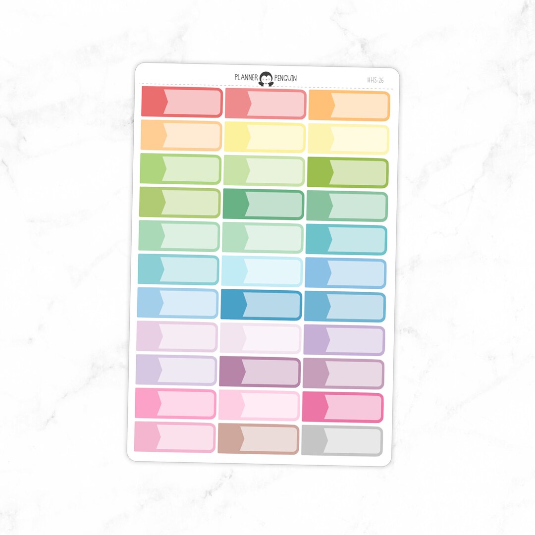 Quarter Box Planner Stickers Multi Color Matte Removable Functional ...