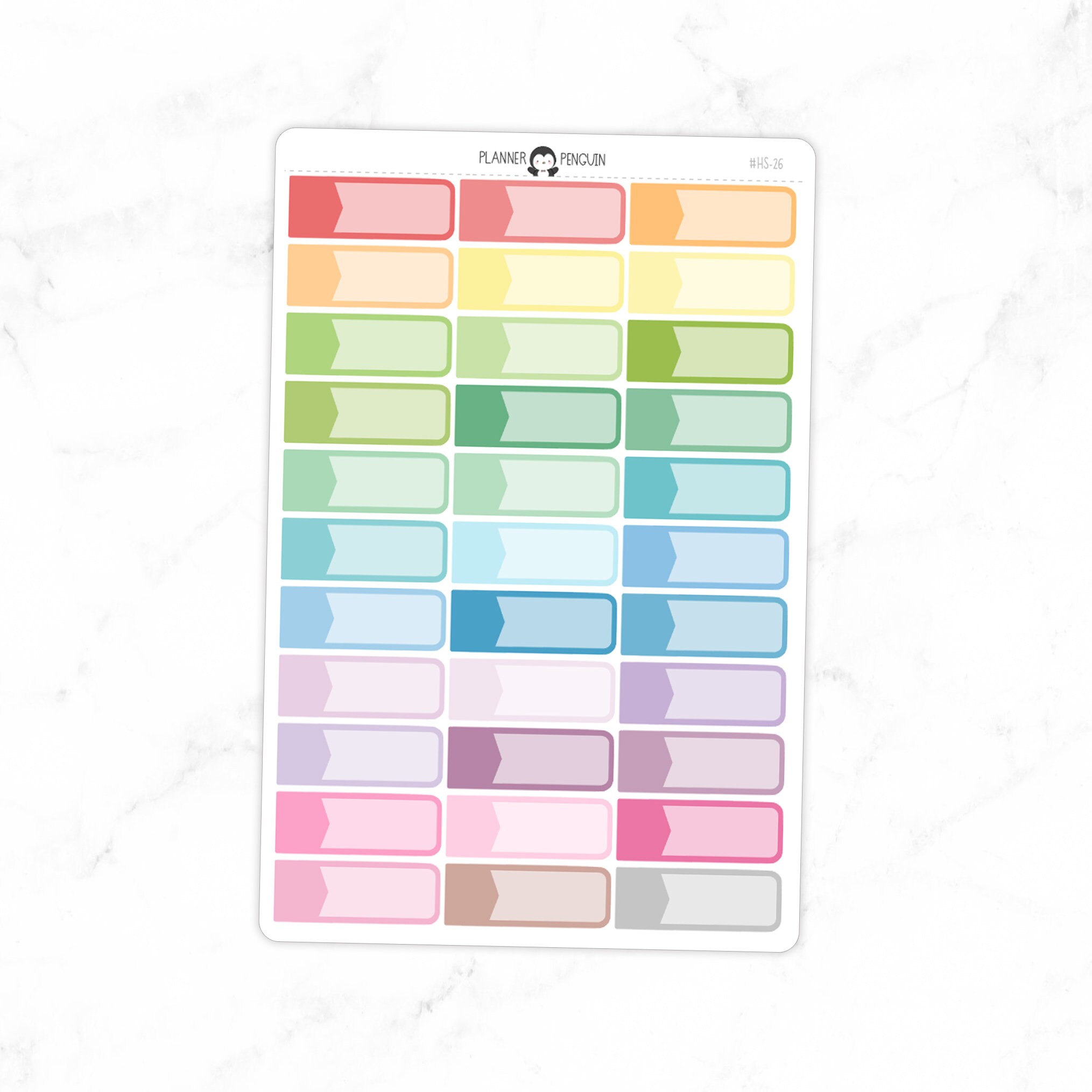 Quarter Box Planner Stickers - Multi Color | Matte Removable | Functi…