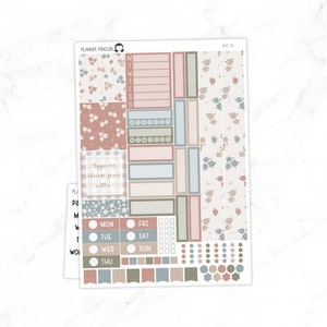 Kit de pegatinas semanales Neutral Spring Hobonichi Cousin // Primo A5 // #HC-54