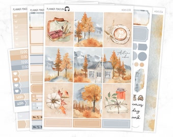 Autumn Vibes Weekly Kit Stickers For Vertical planner or Happy Planner // #S143