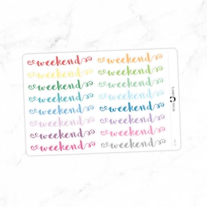 Pegatinas del planificador del banner de fin de semana - Multi Color / Mate Extraíble / Pegatinas funcionales // #HS-54