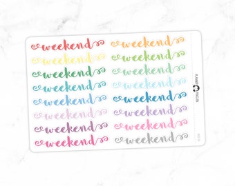Wochenende Banner Sticker - Multi Farbe | Matt abnehmbar | Funktionale Aufkleber / / #HS-54