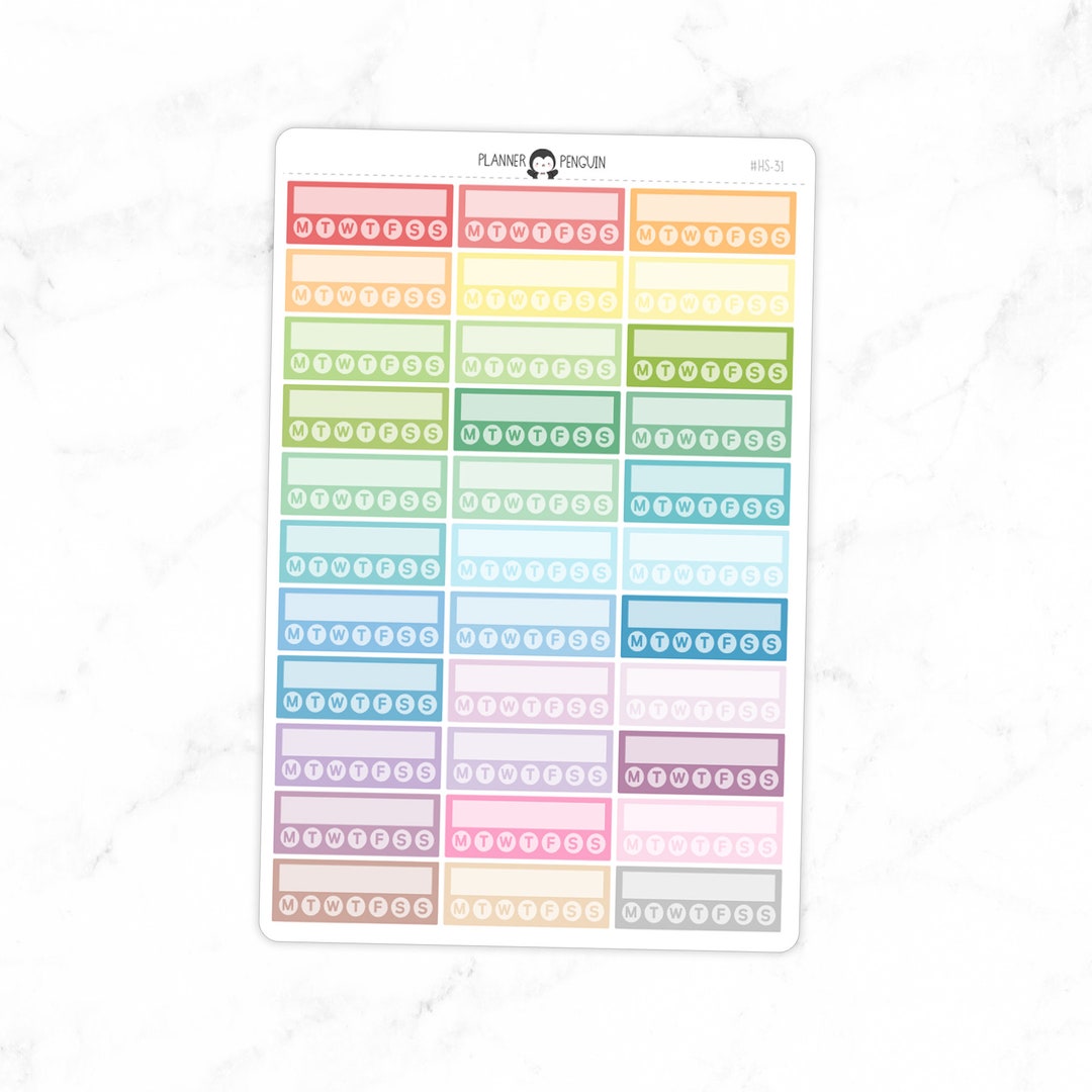 Habit Tracker Planner Stickers - Multi Color | Matte Removable ...