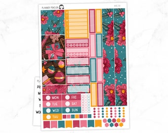 Merry & Bright Christmas Hobonichi Cousin Weekly Sticker Kit // Cousin A5   // #HC-30